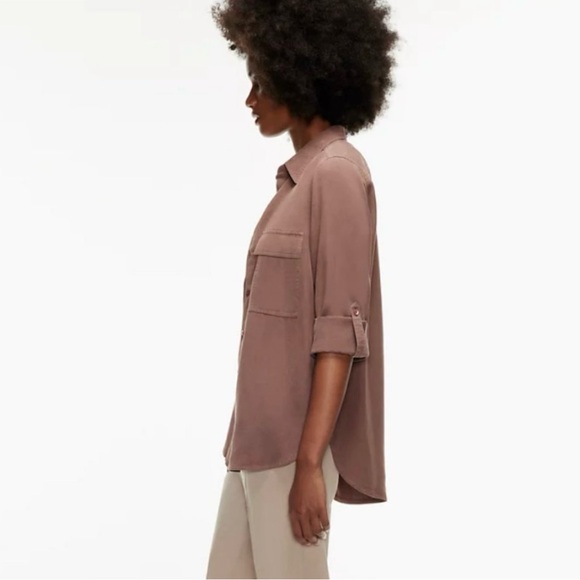 Babaton Utility Button Down Shirt in Mauve Pink - Picture 2 of 10